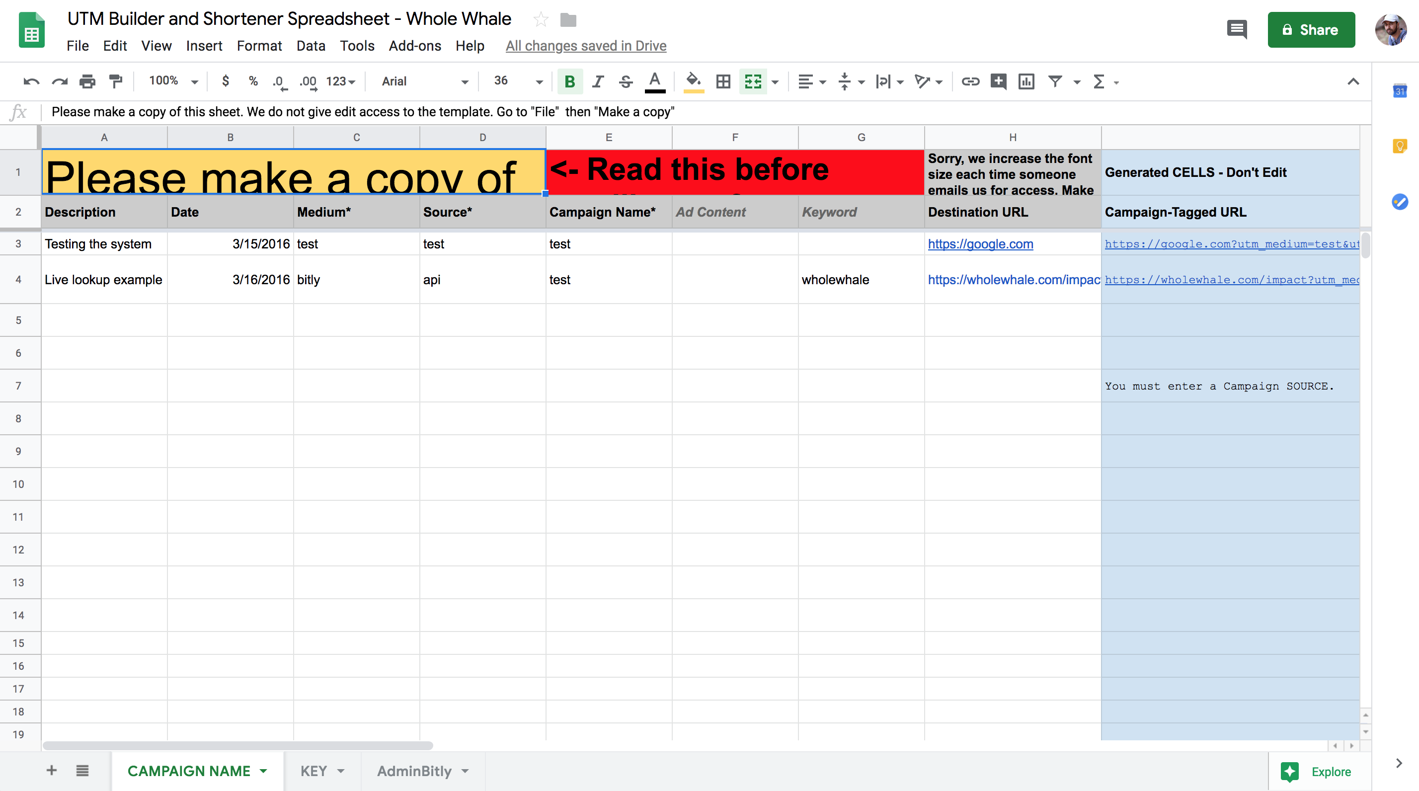 UTM Builder - Whole Whale
